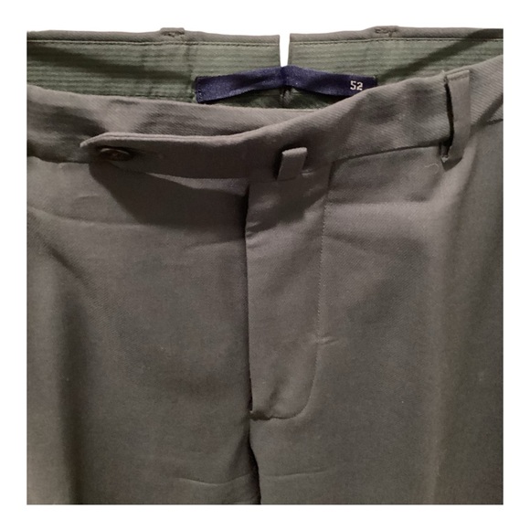 Incotex 36 x 31 Olive Gray Twill Luxury Wool Dress Pants Flat Front Cuffed - Picture 3 of 5